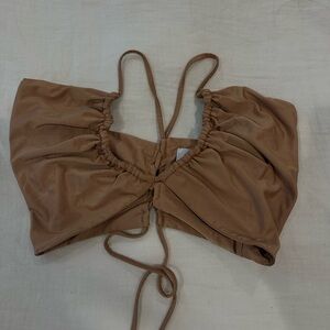 Tiger Mist nude crop top